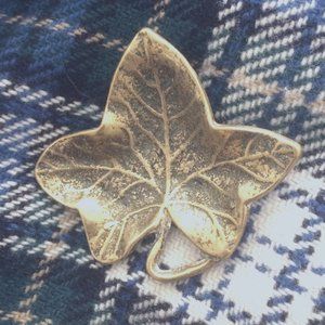 Vintage brass ivy leaf jewelry tray or trinket dish